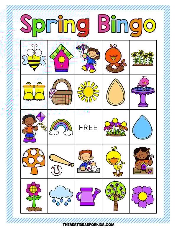 Spring Bingo Card for Kids