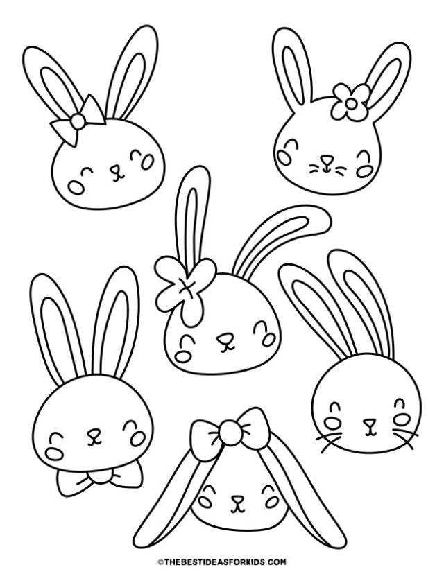 bunny faces coloring page