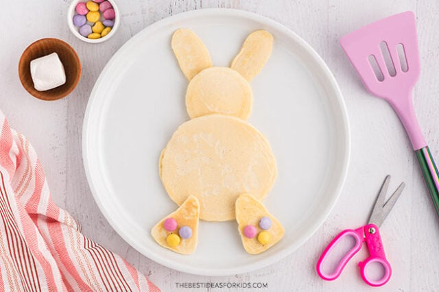 bunny pancake with candy