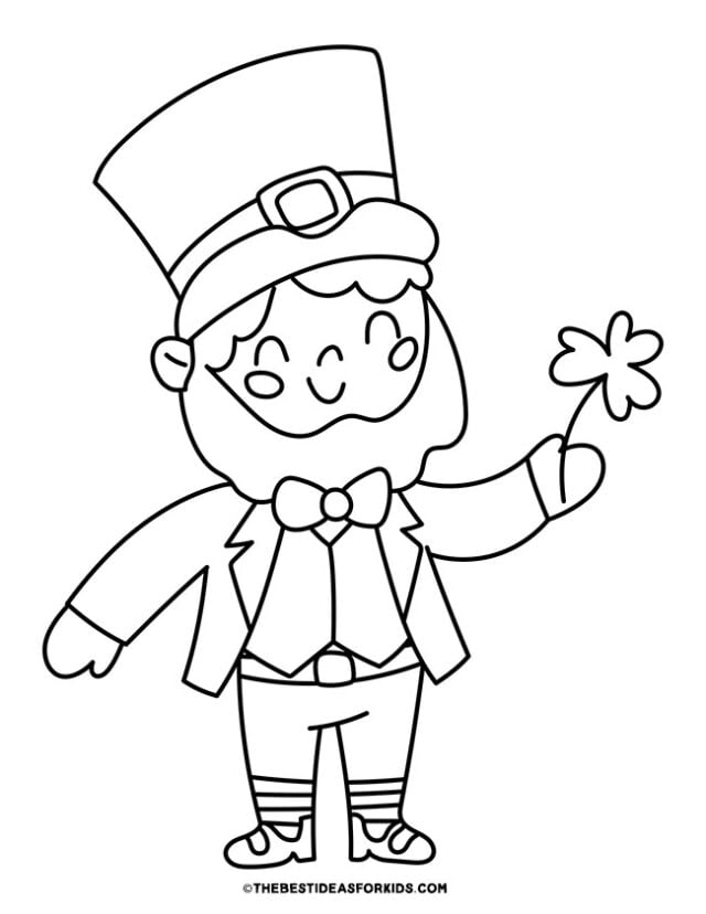 cute leprechaun coloring page