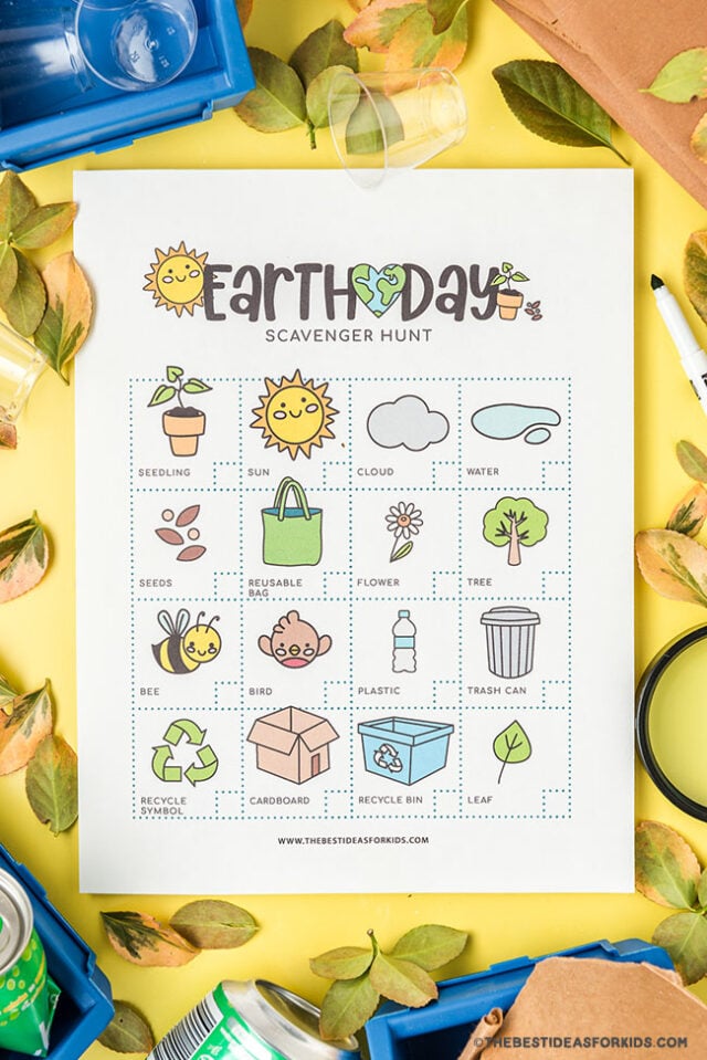 earth day scavenger hunt printable