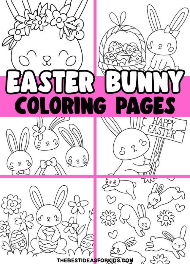 easter bunny coloring page pin