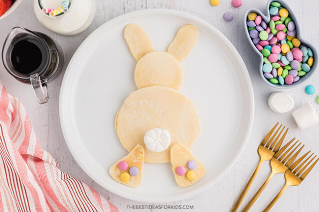 easter bunny pancake with tail