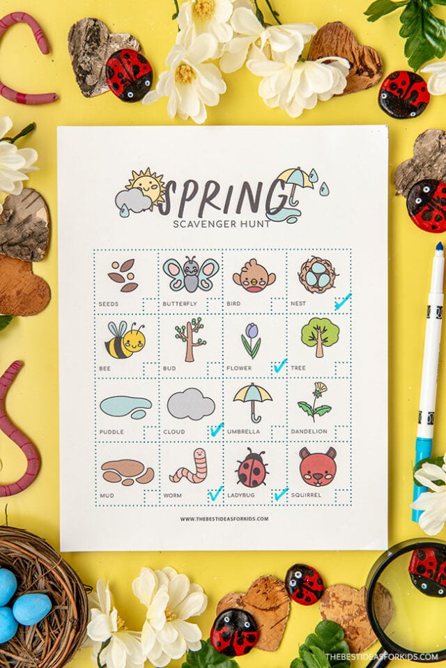 free spring scavenger hunt printable