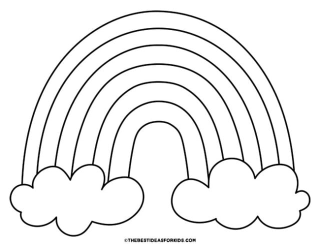large rainbow with clouds template