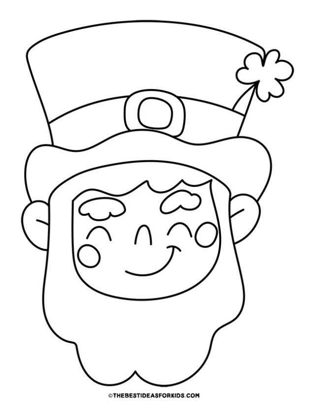 leprechaun face coloring page