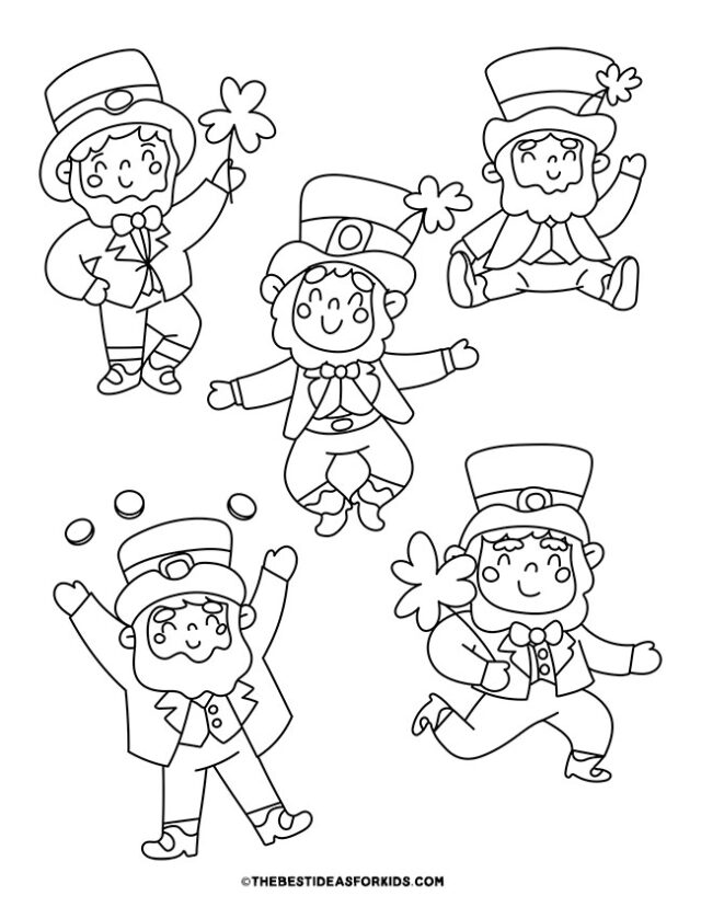 leprechaun friends coloring page