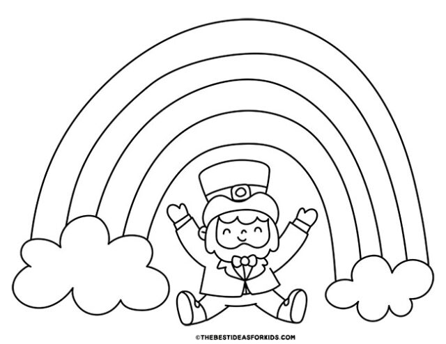 leprechaun rainbow coloring page