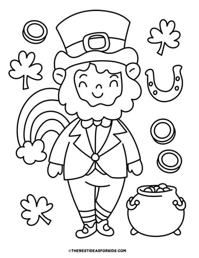 lucky leprechaun coloring page