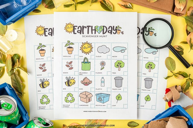 printable earth day scavenger hunt page