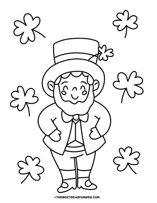 shamrock leprechaun coloring page