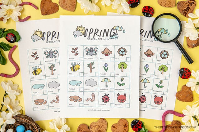 spring scavenger hunt printables