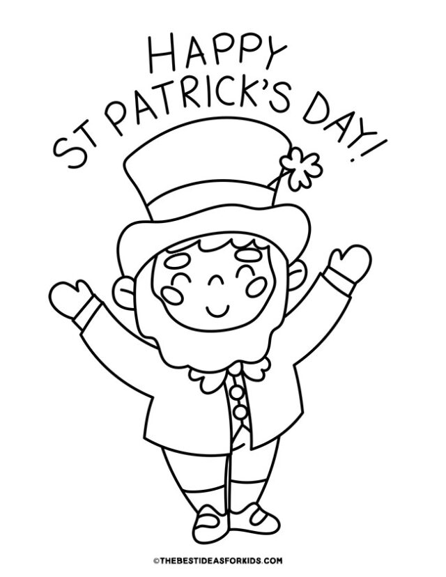 st patricks day leprechaun coloring page