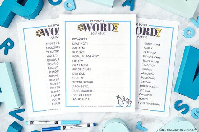 Free Printable Passover Word Scramble