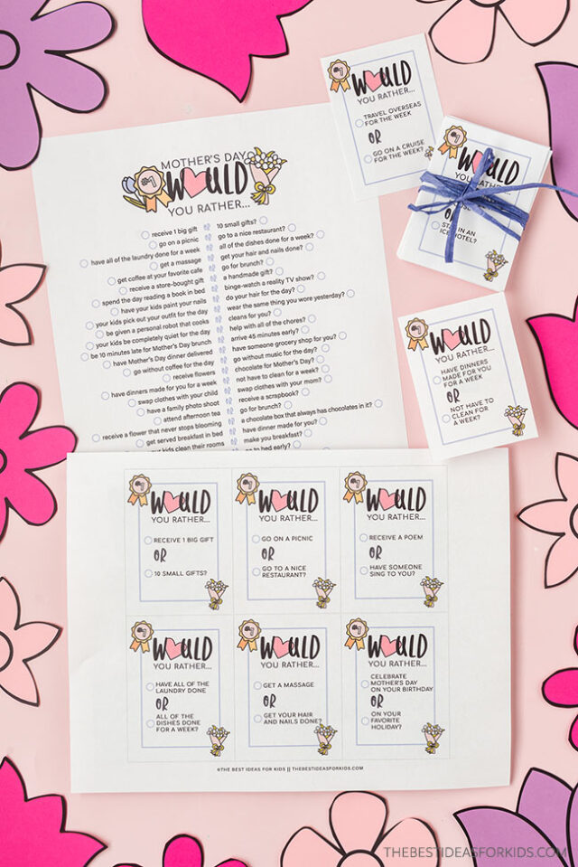 Mothers Day Would You Rather Printables