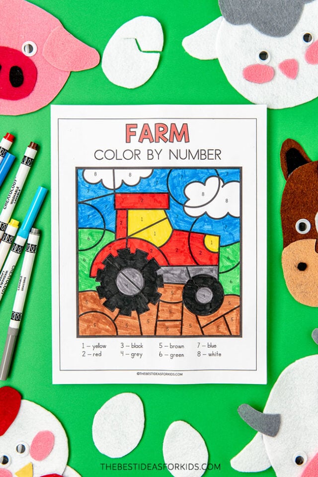 color by number farm pages