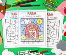 farm color by number cover
