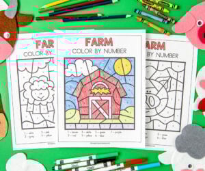 farm color by number cover