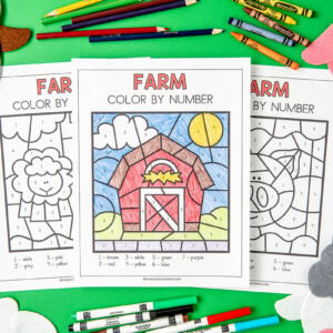 farm color by number cover