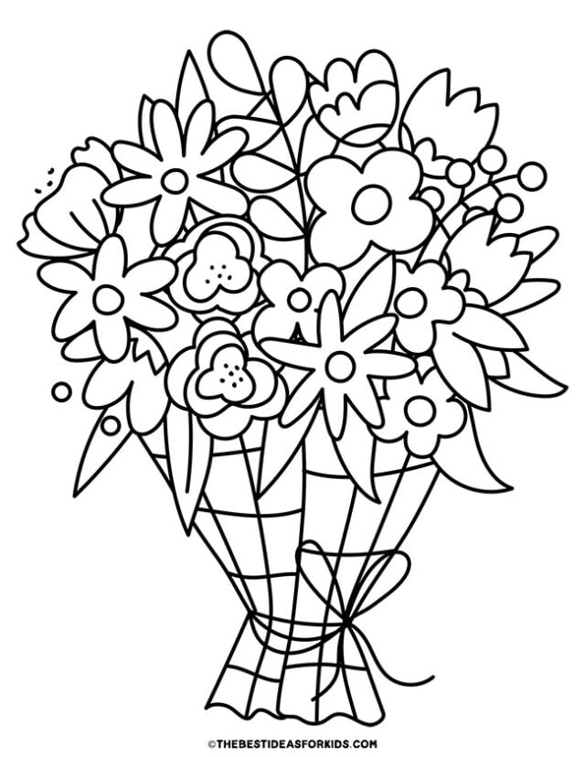 flower bouquet coloring page