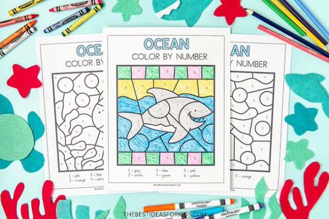 ocean color by number pages