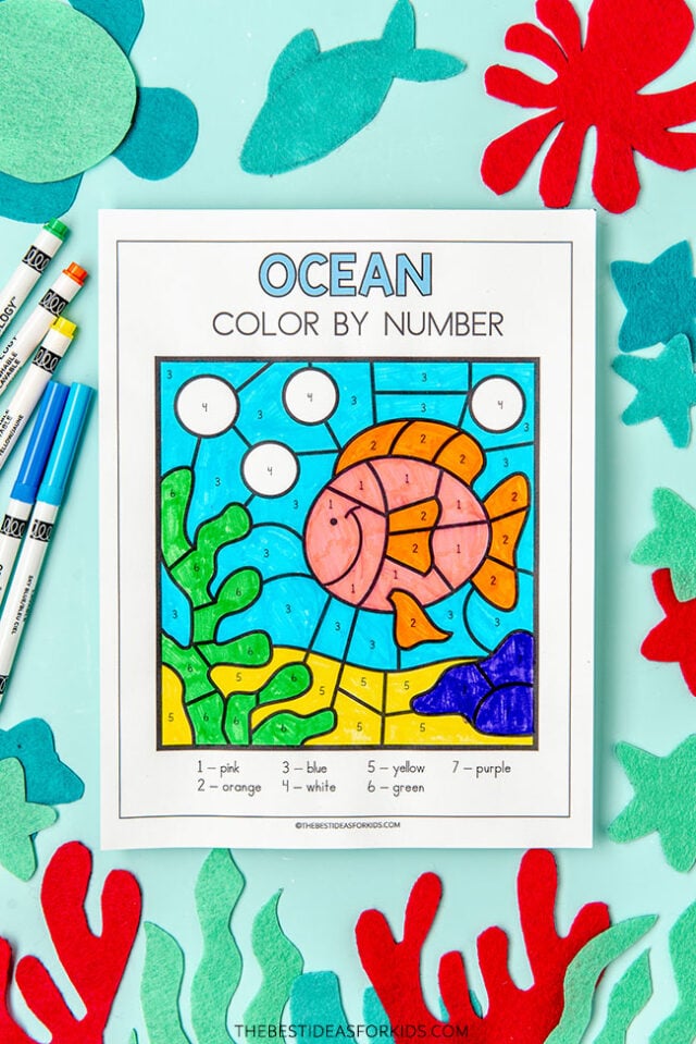 printable ocean color by number