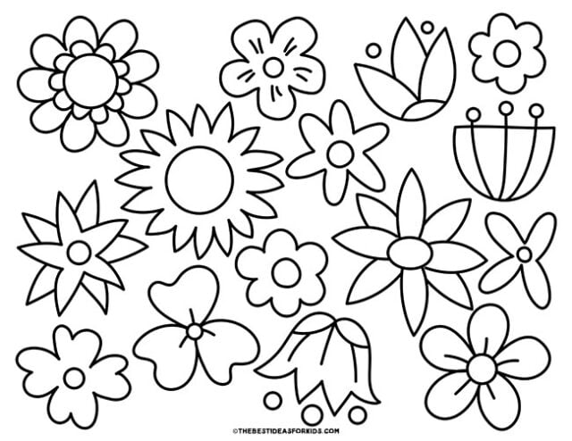 spring flowers coloring page