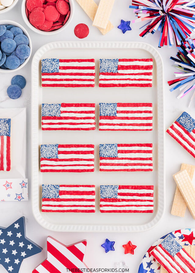 4th of July Flag Wafer Desserts
