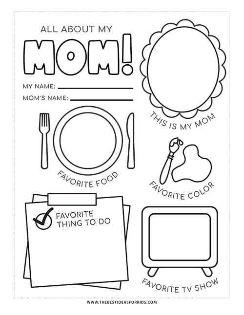 All About My Mom Printable Worksheet