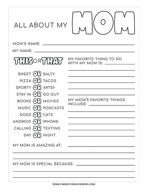 All About My Mom This or That