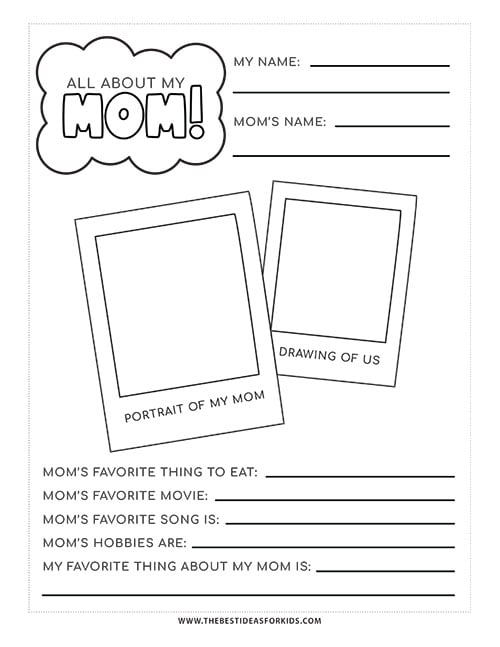 Free All About My Mom Sheet