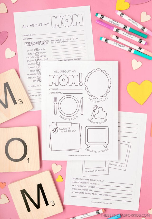 Free All About my mom printables