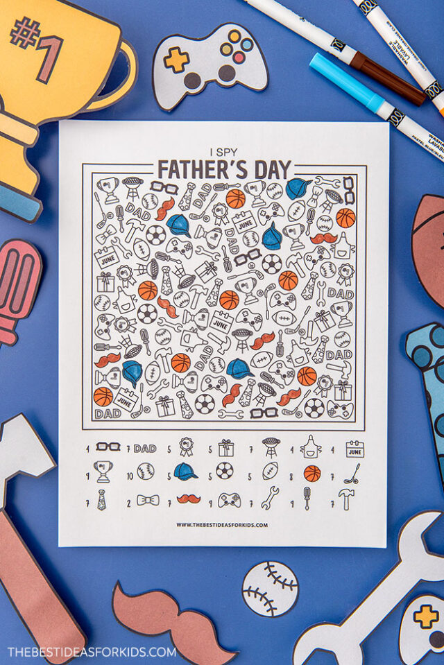 I Spy Father's Day Sheet