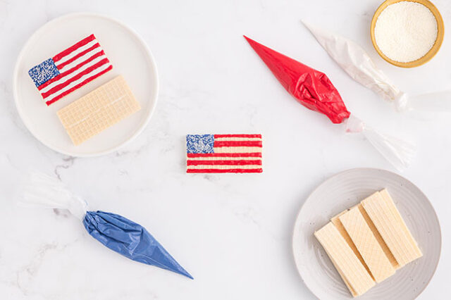 Red stripes on cookie