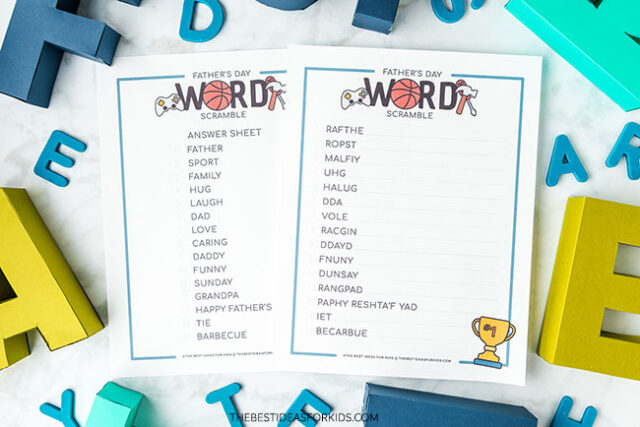 Word Scramble for Father's Day