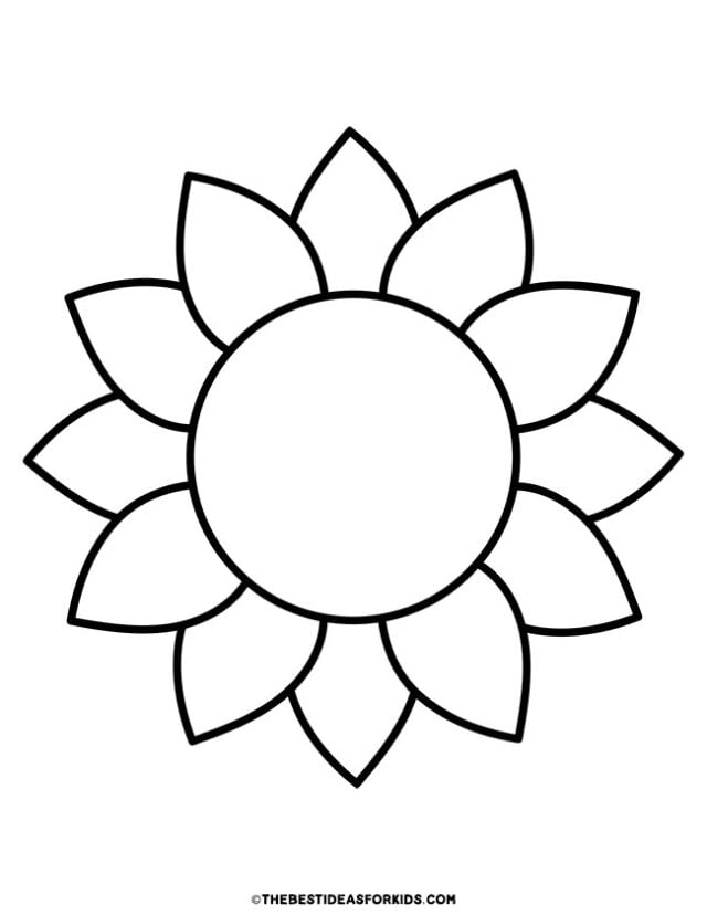 sunflower short petals template