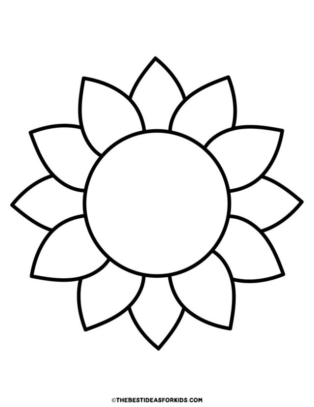 sunflower short petals template