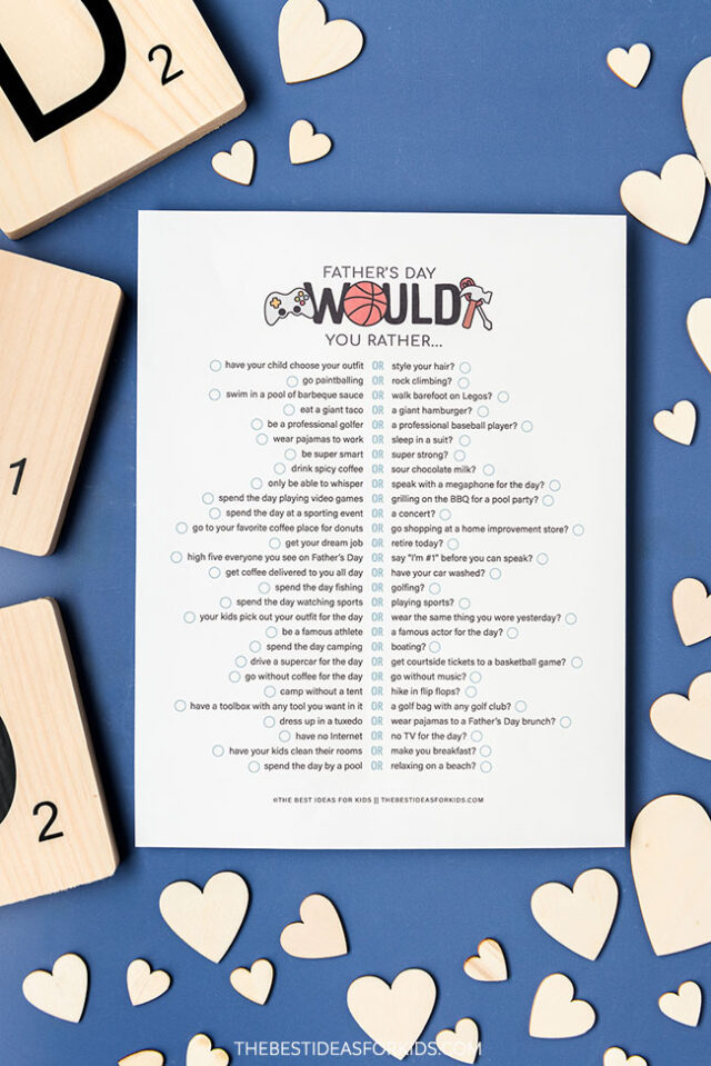 Father's Day Would You Rather Checklist