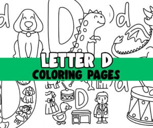 letter d coloring page cover