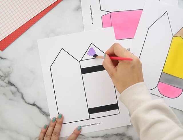 Paint and color back to school cards