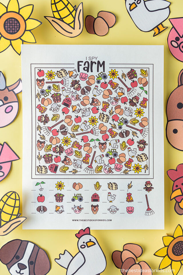 Farm I spy free printable