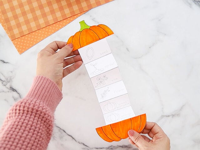Folded accordion paper pumpkin