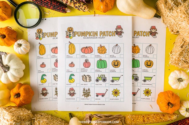 Printable Pumpkin Patch Scavenger Hunt