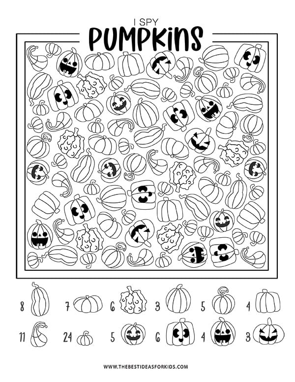 Pumpkin I Spy Free Printable Sheet