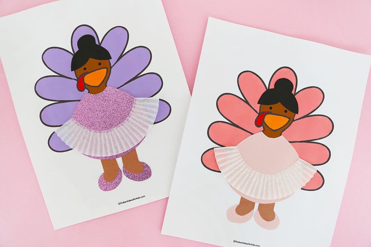 turkey disguise ballerina (free template) - the best ideas for kids