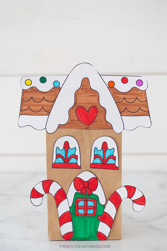 Paper Bag Gingerbread House Template