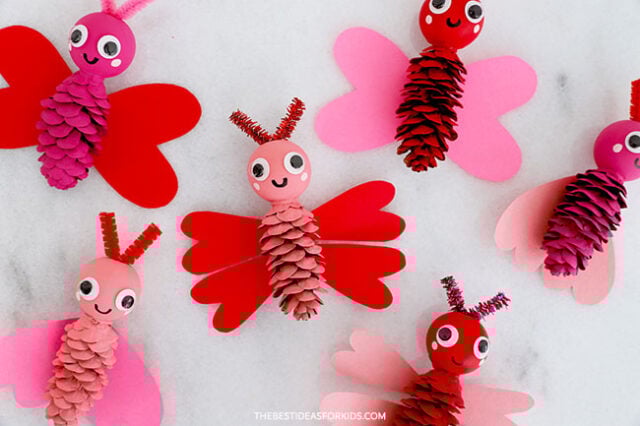 Pine Cone Love Bug Craft for Valentines