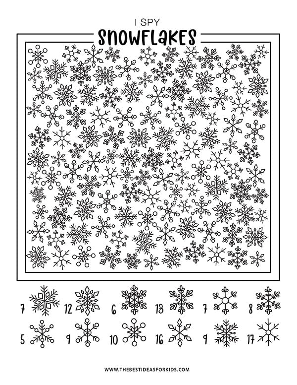 Snowflake I Spy Free Printable