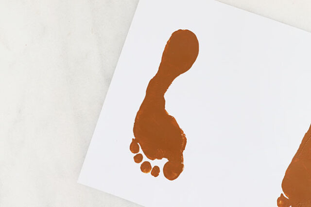 Brown footprint on paper