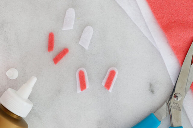 Cutting and assembling felt ears